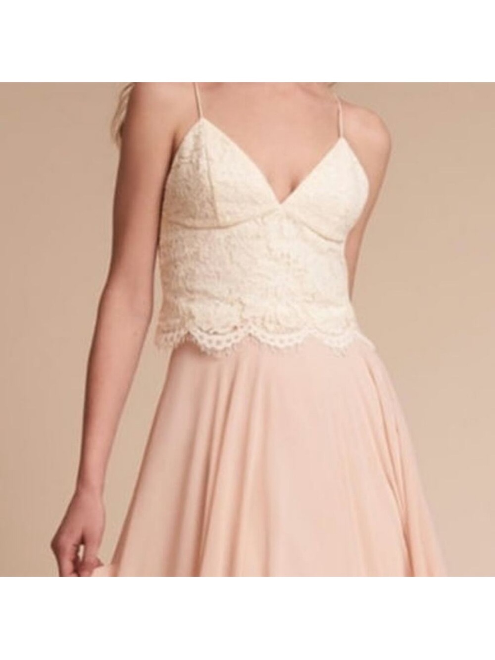 Anthropologie x BHLDN Jenny Yoo Pippa Feminine Ivory Lace Camisole Top 8 Bridal